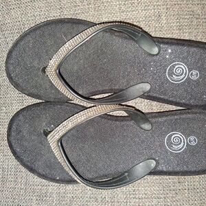 Elegant Black and Silver Women's Sandals